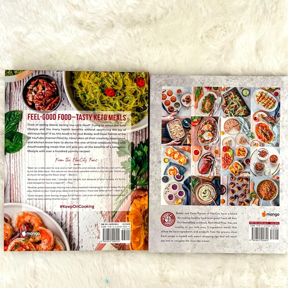 New Flavcity Hardcover Keto Meal Prep Low Carb Cookbook & Five Ingredients